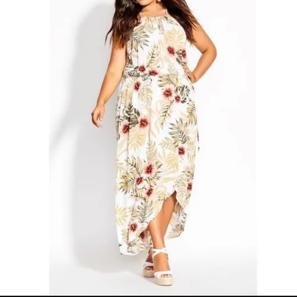 City Chic Laysan Wrap Maxi Dress Ivory - Picture 1 of 6